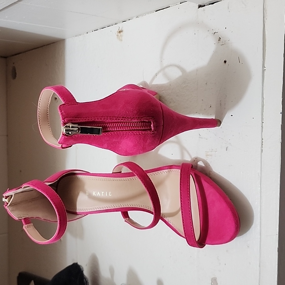 Kelly + Katie pink strappy heels